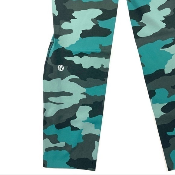 Lululemon Base Pace High-Rise Running Tight 25" Heritage 365 Camo Tidewater Teal - Picture 3 of 7